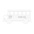 Coloring book for children. School bus. Royalty Free Stock Photo